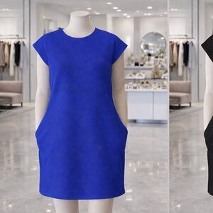 Retro 1960s inspired polyester dress with pockets!